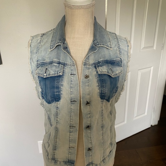 Cynthia Rowley denim vest top - Picture 2 of 5